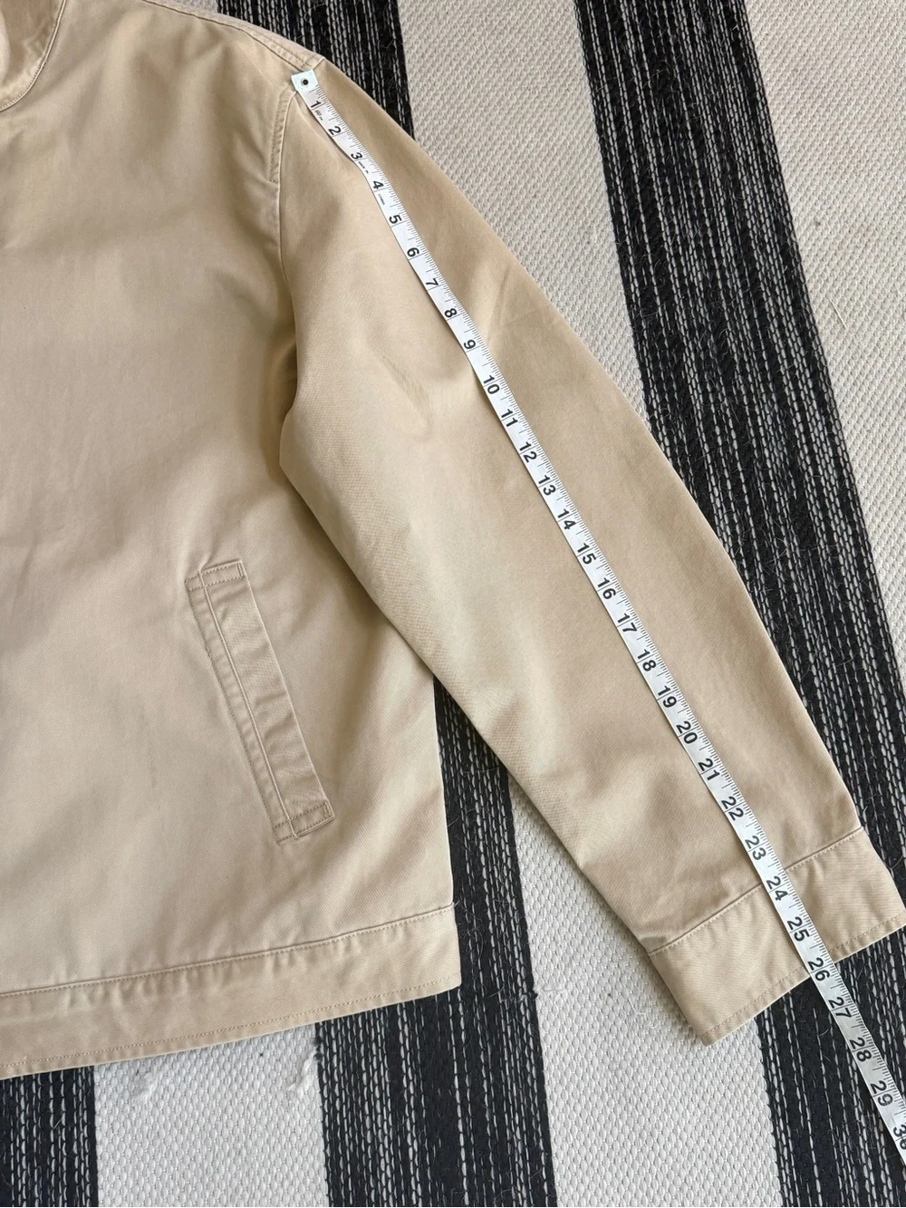 J. Crew Men's Tan Lightweight Zip Harrington Jacket in Cotton Twill Size XL